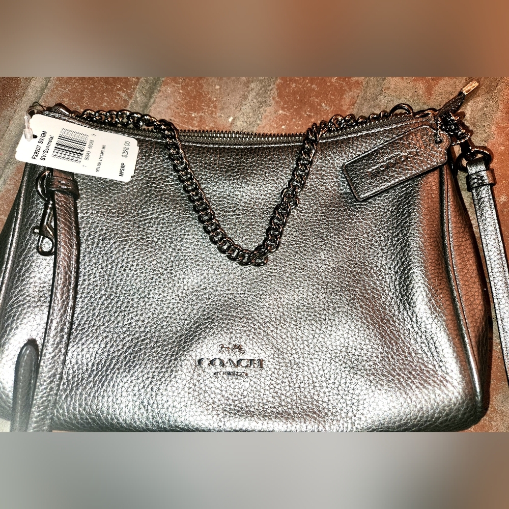 NWT COACH Chrome Crossbody